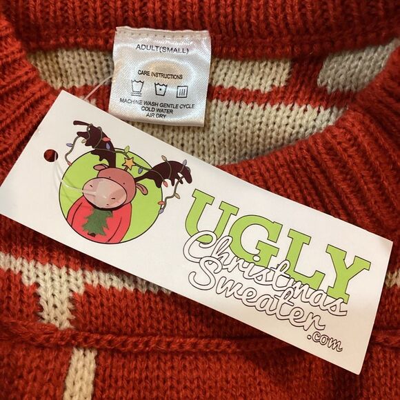 NWT 3D Chimney Fire Place Ugly Christmas Sweater Small - Picture 4 of 10